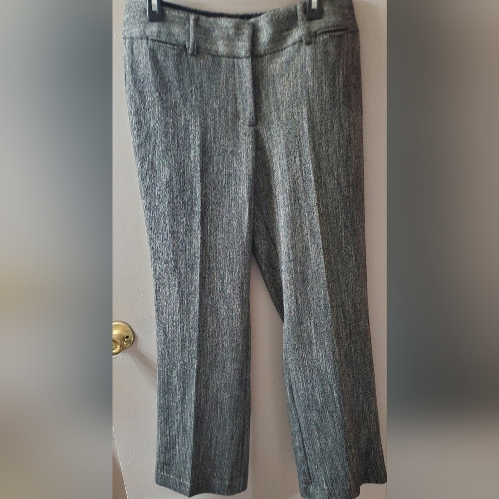 Ann Taylor  Loft Julie. Black and Gray Patterned Trousers. Wide Legs. Sz 8S
